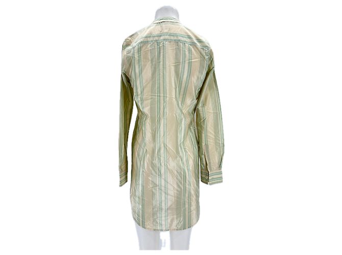 Camicia Aspesi in seta con strisce di raso verde - vista 2