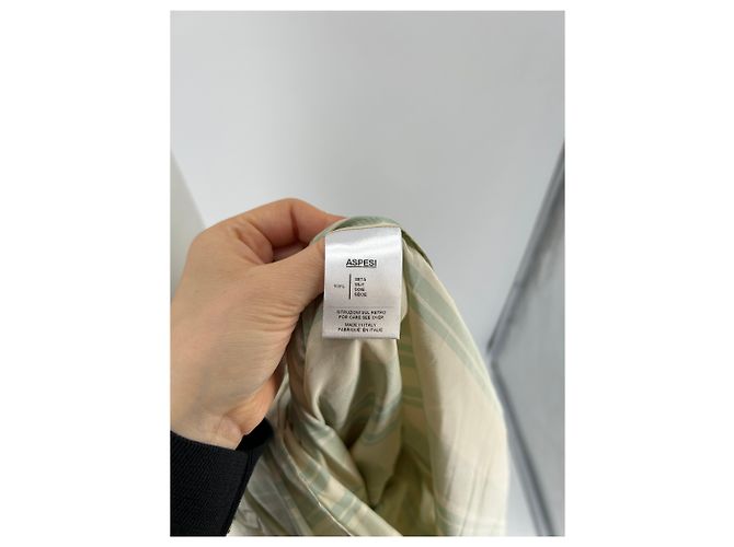 Camicia Aspesi in seta con strisce di raso verde - vista 6