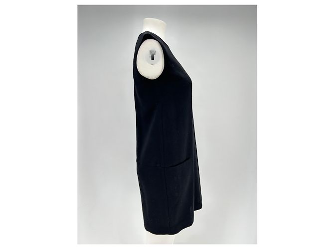 Vestido corto sin mangas de lana negra Parosh Negro - vista 3