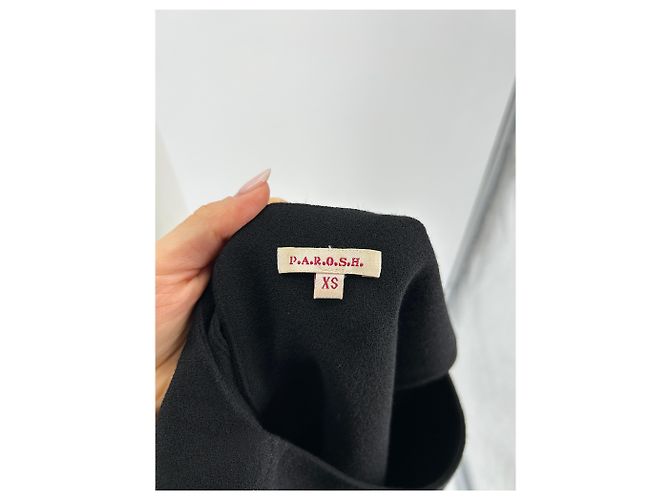 Vestido corto sin mangas de lana negra Parosh Negro - vista 5