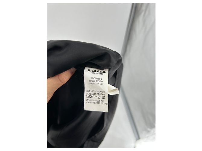 Vestido corto sin mangas de lana negra Parosh Negro - vista 6