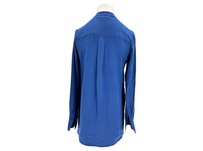 Camicia Vince in seta blu navy - vista 2