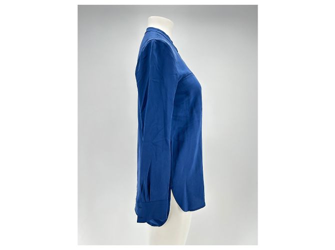 Camicia Vince in seta blu navy - vista 3