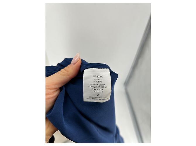 Camicia Vince in seta blu navy - vista 6