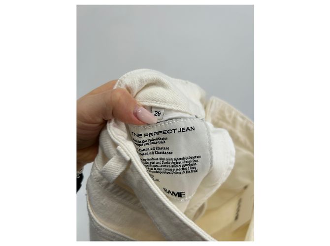 Autre Marque Pantalón vaquero recto blanco de algodón talla 26 - vista 5
