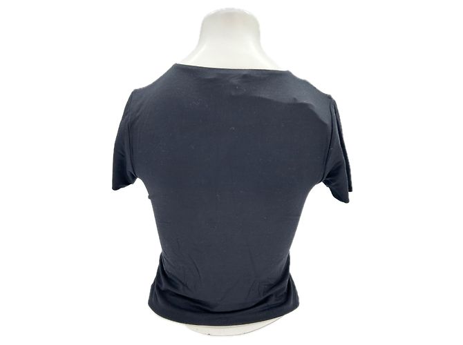 Autre Marque Top nero a maniche corte RE ONA in viscosa S - vista 2
