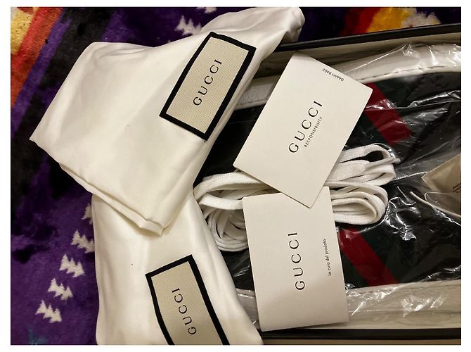 Marmont Gucci Scarpe da Uomo in Pelle Nera Nero Rosso Verde - vista 4