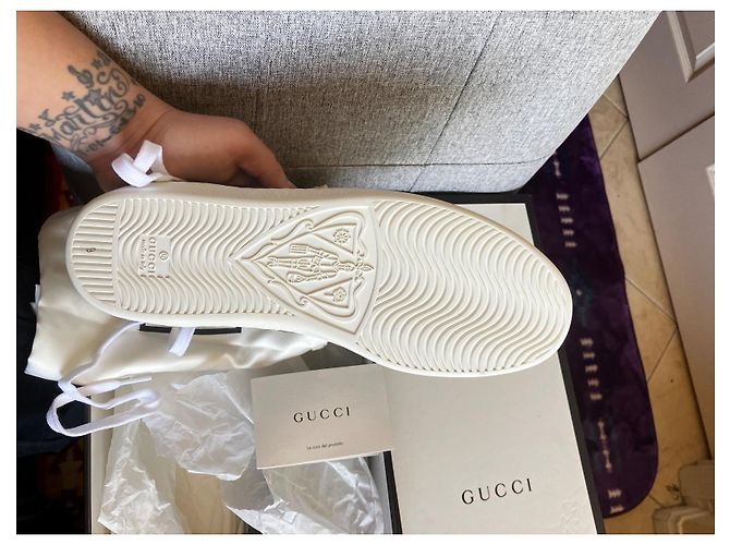 Marmont Gucci Scarpe da Uomo in Pelle Nera Nero Rosso Verde - vista 5