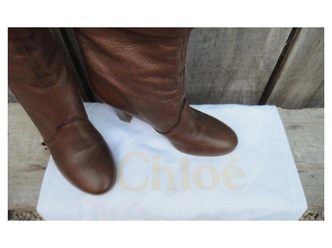 Chloé Paddington Stiefeletten Leder Hellbraun - Ansicht 3