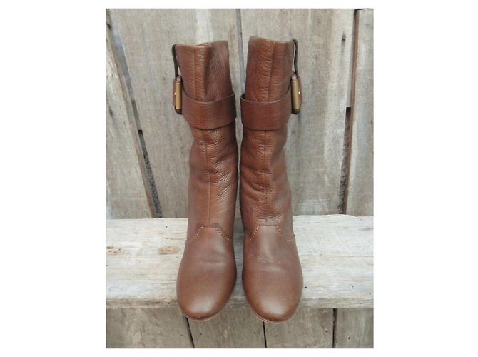 Chloé Paddington Stiefeletten Leder Hellbraun - Ansicht 4