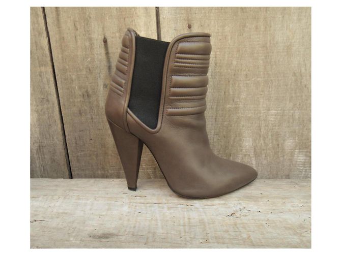Botines Klara de piel Iro Khaki Caqui - vista 2