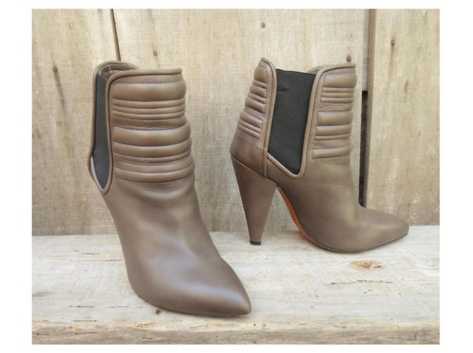 Botines Klara de piel Iro Khaki Caqui - vista 3