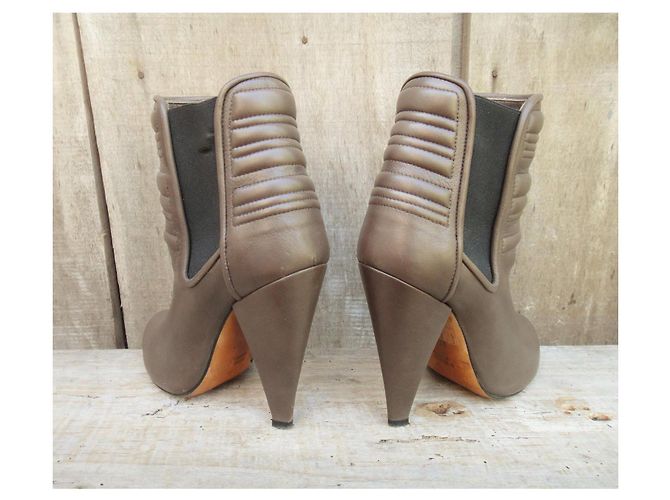 Botines Klara de piel Iro Khaki Caqui - vista 5