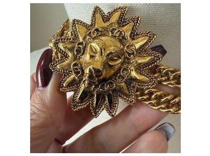 Collana Chanel Leone Placcata Oro Gold hardware - vista 6