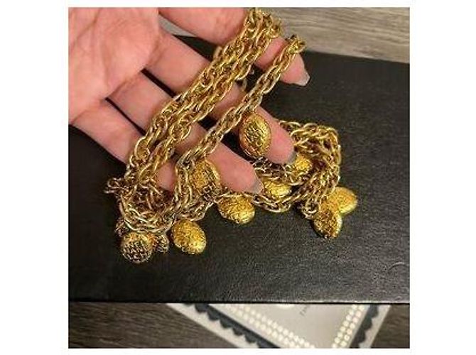 Collana a più fili con charm in oro vintage di Chanel Gold hardware - vista 10