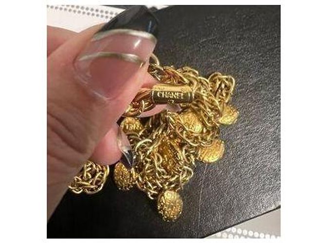 Collana a più fili con charm in oro vintage di Chanel Gold hardware - vista 11
