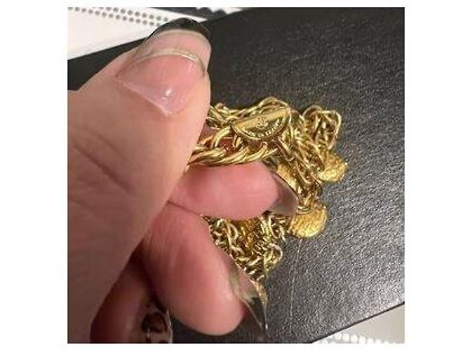 Collana a più fili con charm in oro vintage di Chanel Gold hardware - vista 12