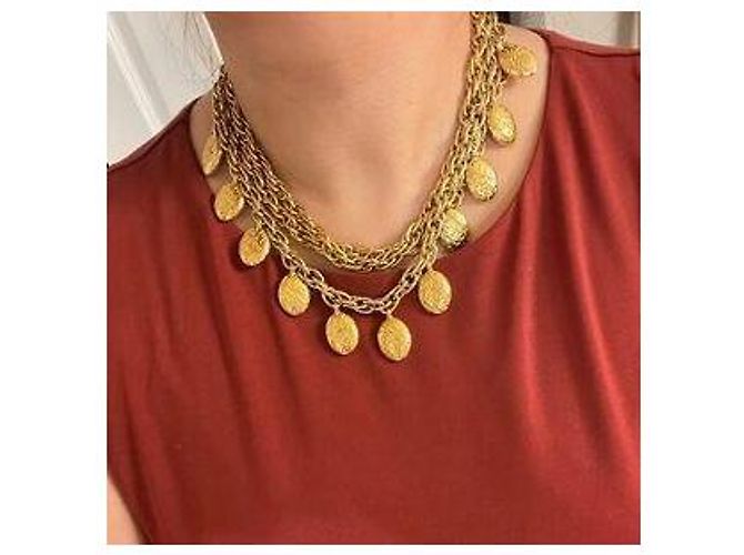 Collana a più fili con charm in oro vintage di Chanel Gold hardware - vista 4