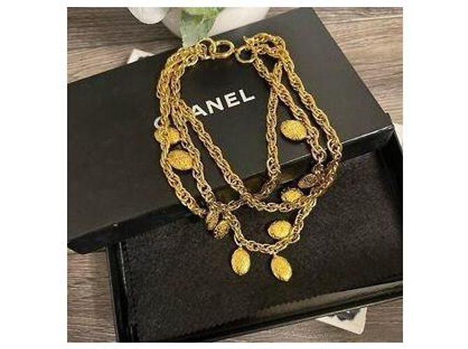 Collana a più fili con charm in oro vintage di Chanel Gold hardware - vista 5