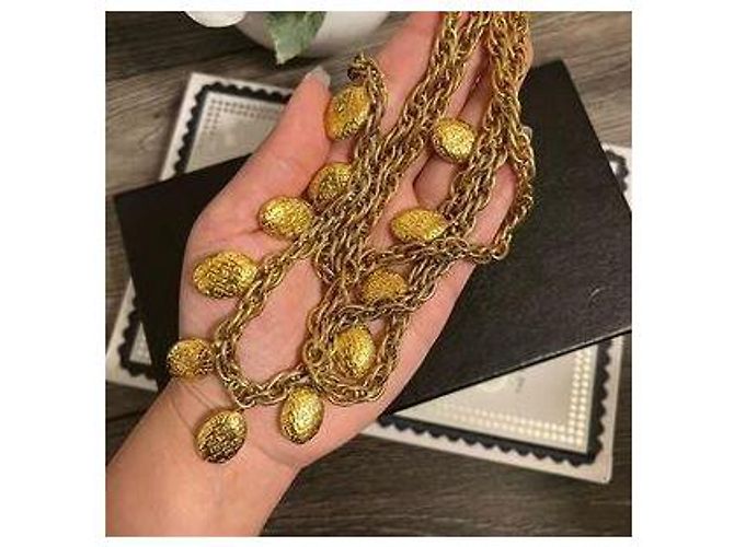Collana a più fili con charm in oro vintage di Chanel Gold hardware - vista 6