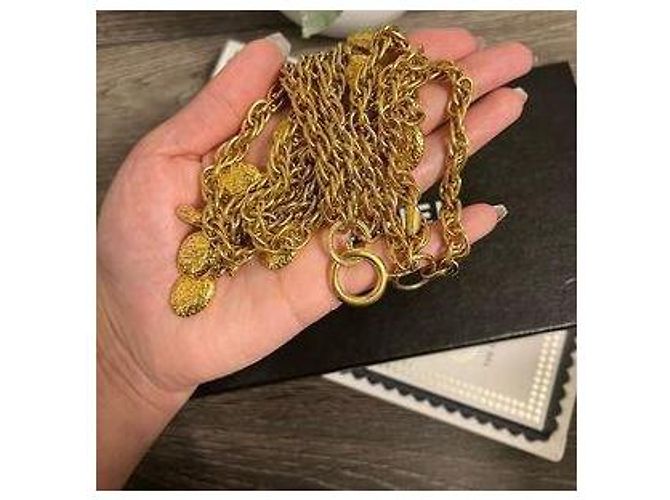 Collana a più fili con charm in oro vintage di Chanel Gold hardware - vista 9