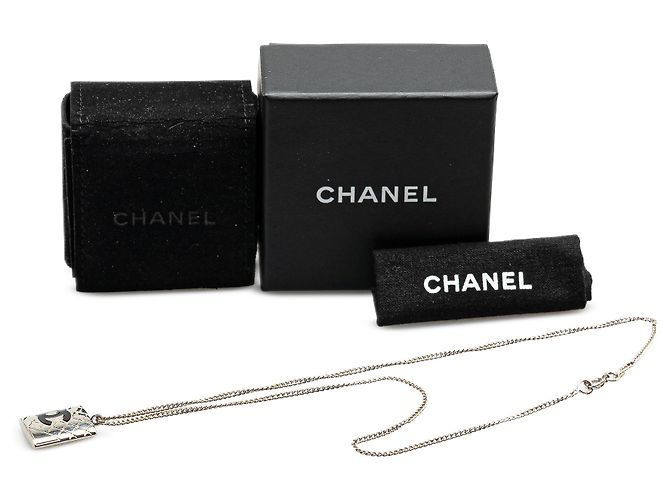 Collar Péndulo Chanel Silver Cambon Ligne Plata - vista 5