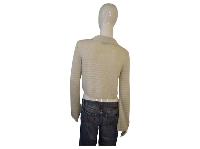 Autre Marque Combos Strickjacke Beige Cropped Größe M - Ansicht 2