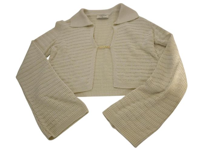 Autre Marque Combos Strickjacke Beige Cropped Größe M - Ansicht 5