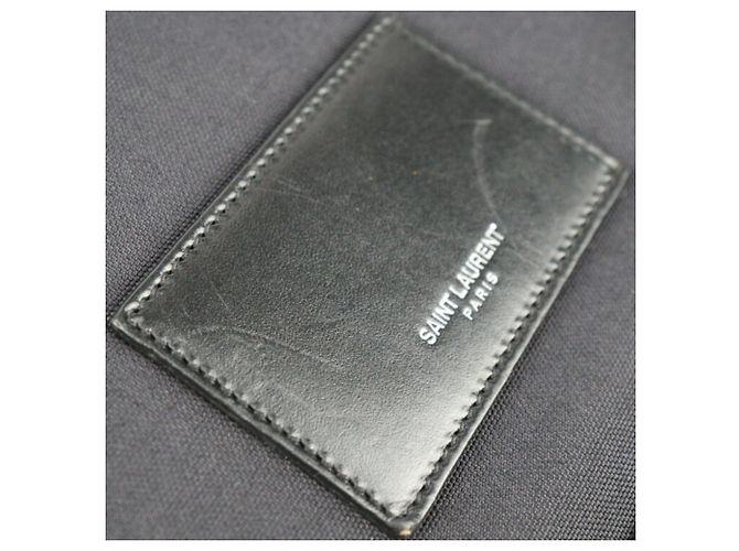 Zaino in tela e pelle nera Yves Saint Laurent Nero - vista 3
