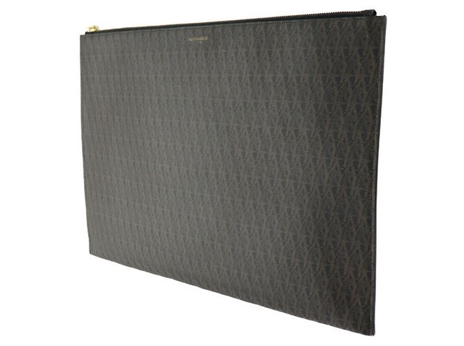 Borsa Clutch Monogram Toile Classica Yves Saint Laurent Marrone - vista 2
