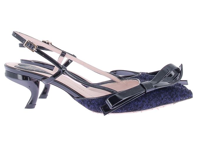 Roger Vivier Décolleté in tweed "Virgule 55" Blu - vista 2