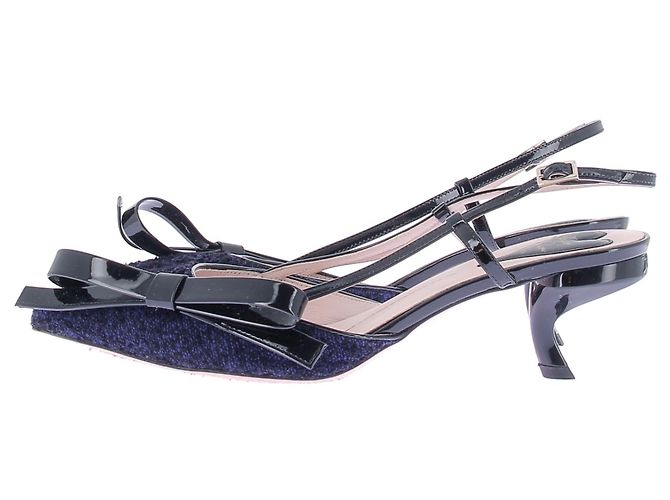 Roger Vivier Décolleté in tweed "Virgule 55" Blu - vista 3