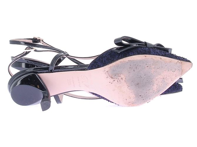 Roger Vivier Décolleté in tweed "Virgule 55" Blu - vista 7