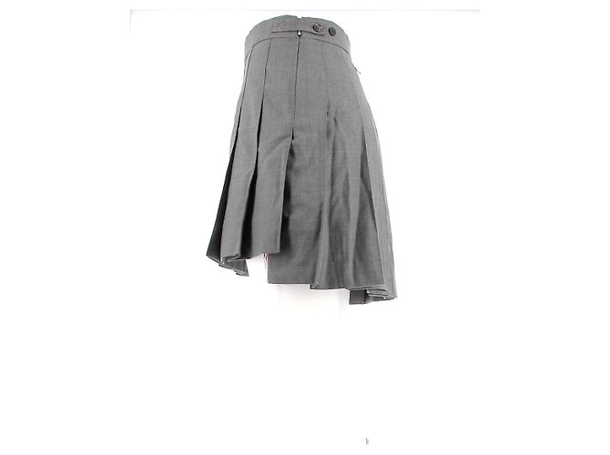Falda corta plisada de lana gris Thom Browne - vista 4