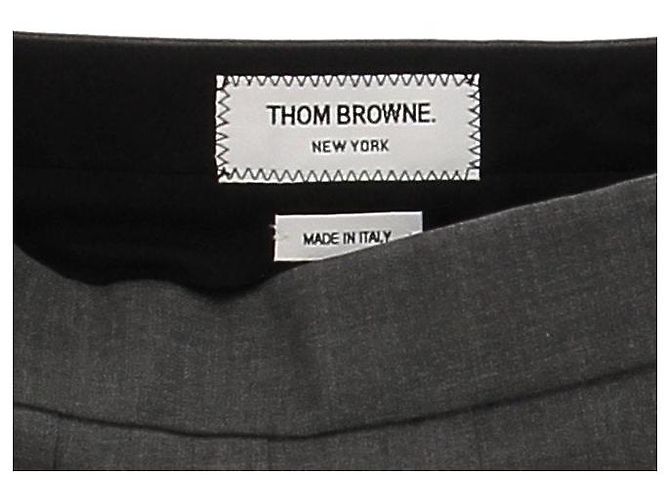 Falda corta plisada de lana gris Thom Browne - vista 5