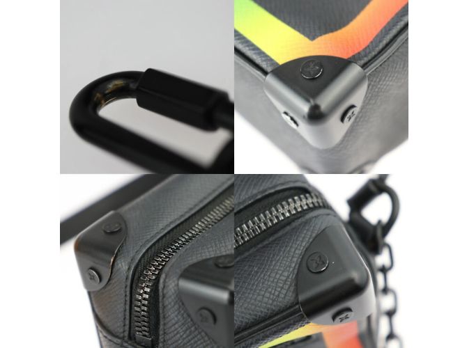 Borsa a Spalla Mini Soft Trunk Taiga Louis Vuitton Nero Multicolore - vista 7