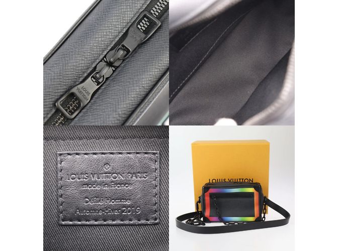 Borsa a Spalla Mini Soft Trunk Taiga Louis Vuitton Nero Multicolore - vista 8