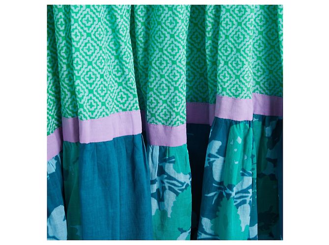 Yvonne S 2020 Maxikleid FR36 Größe S Oversized Wind Baumwollvoile Kleid UK8 US6 Grün - Ansicht 2