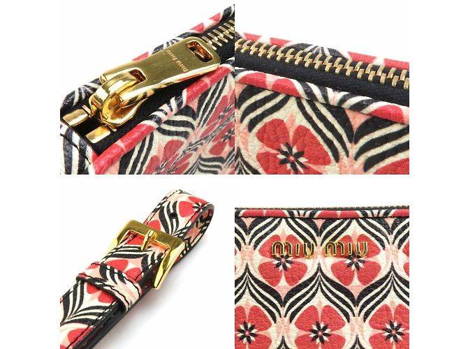 Bolsa de mão de couro Miu Miu Vermelho Multicor - vista 4