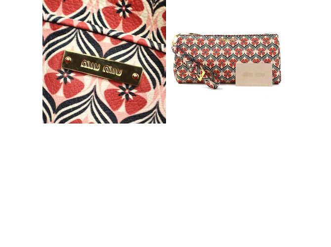 Bolsa de mão de couro Miu Miu Vermelho Multicor - vista 5