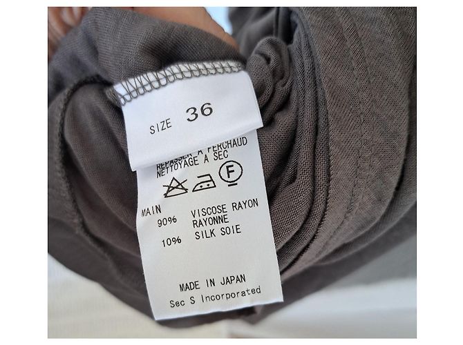 Autre Marque Vestido asimétrico Raw gris de viscosa y seda - vista 3