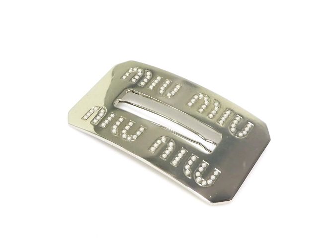 Fermaglio per capelli in metallo argento Miu Miu - vista 3