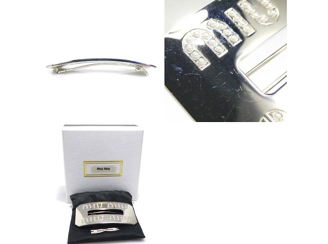 Fermaglio per capelli in metallo argento Miu Miu - vista 5