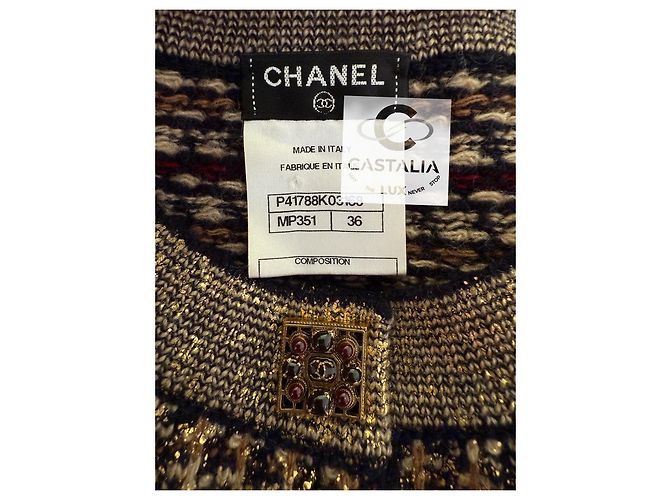 Chanel Paris / Byzanz CC Gripoix Knöpfe Palastkleid 36 FR Mehrfarben - Ansicht 10