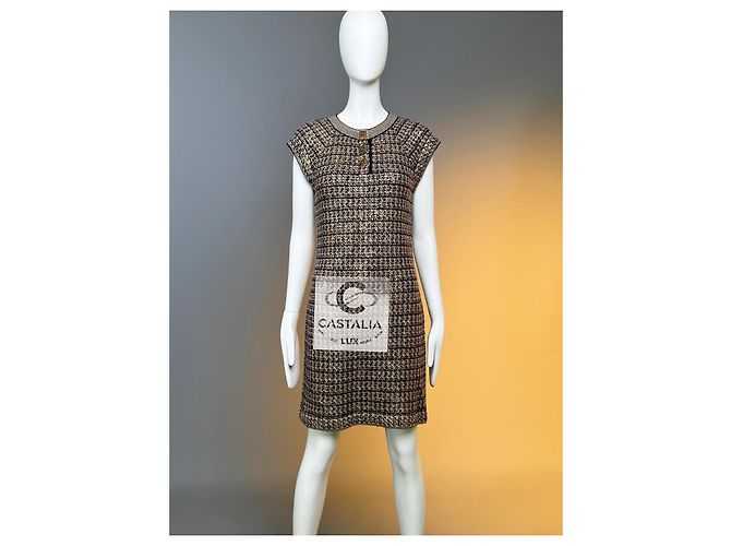 Chanel Paris / Byzanz CC Gripoix Knöpfe Palastkleid 36 FR Mehrfarben - Ansicht 3