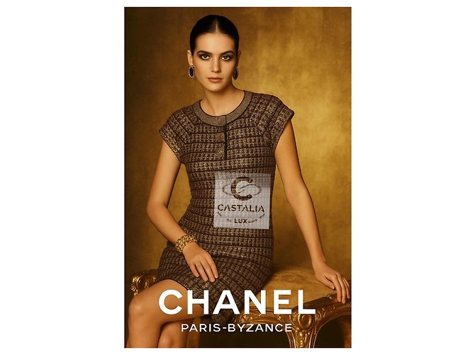 Chanel Paris / Byzanz CC Gripoix Knöpfe Palastkleid 36 FR Mehrfarben - Ansicht 4