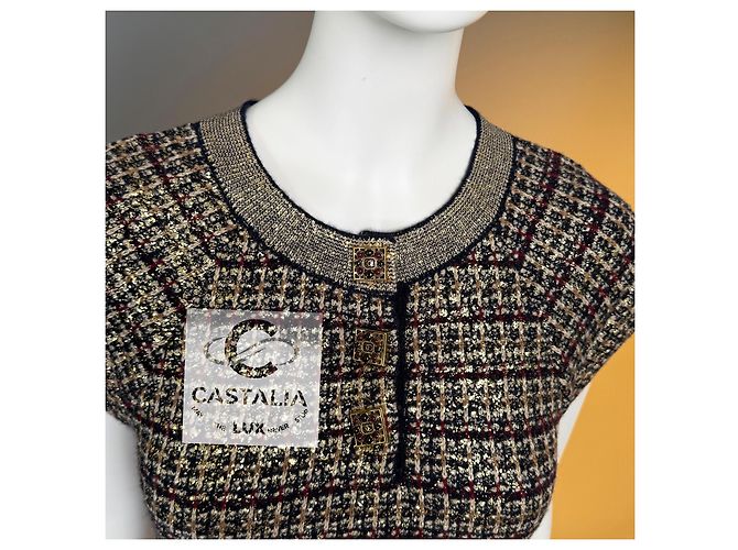 Chanel Paris / Byzanz CC Gripoix Knöpfe Palastkleid 36 FR Mehrfarben - Ansicht 5
