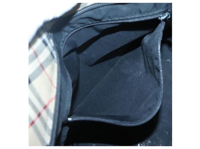 Autre Marque Burberrys Blue Label Tote Bag aus Nylon Beige Silber Authentisch ti3066 - Ansicht 12