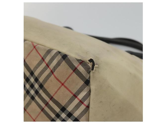 Autre Marque Burberrys Blue Label Tote Bag aus Nylon Beige Silber Authentisch ti3066 - Ansicht 15