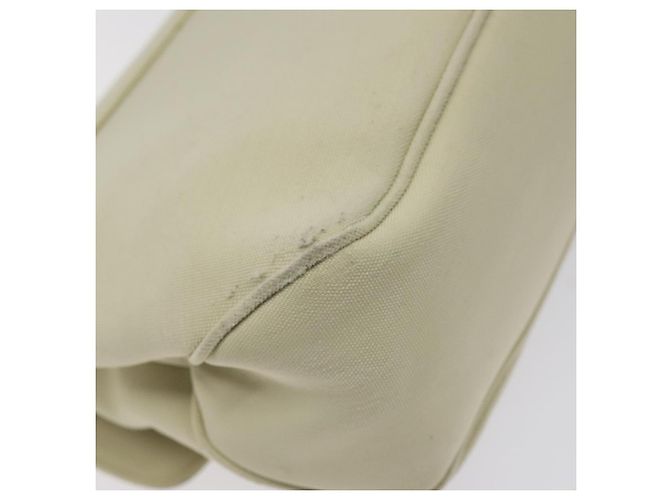 Borsa a spalla Gancini in tela bianca e argento di Salvatore Ferragamo Auth bs25930 Bianco - vista 13